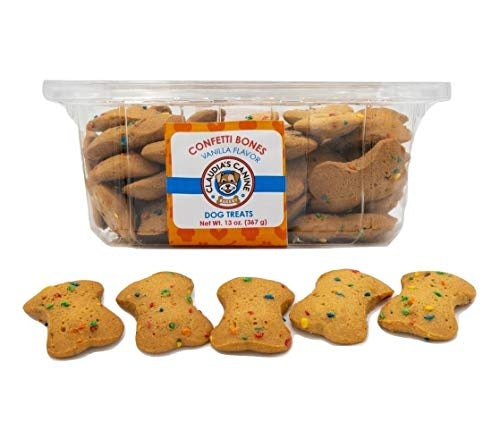 Claudia's Canine Bakery Breakfast Confetti Bones Vanilla Biscuit Dog Treats - Large - 13 Oz - 9 Pack