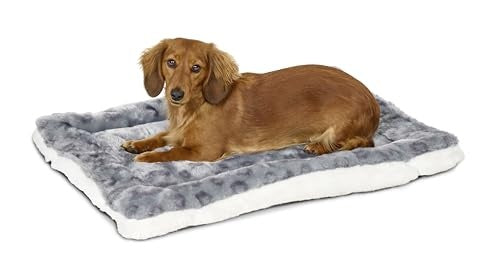 Midwest Homes Reversible Spotted Rectangular Dog Bed or Crate Mat - Gray - Medium - L:30 X W:20 X H:2.4 Inch