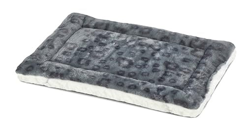 Midwest Homes Reversible Spotted Rectangular Dog Bed or Crate Mat - Gray - Medium - L:30 X W:20 X H:2.4 Inch