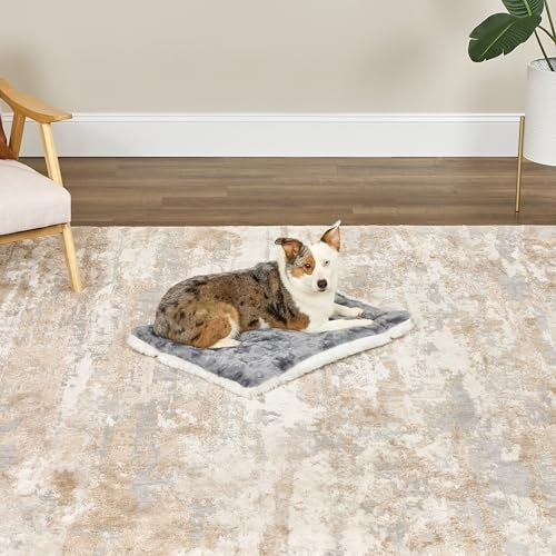 Midwest Homes Reversible Spotted Rectangular Dog Bed or Crate Mat - Gray - Medium - L:30 X W:20 X H:2.4 Inch