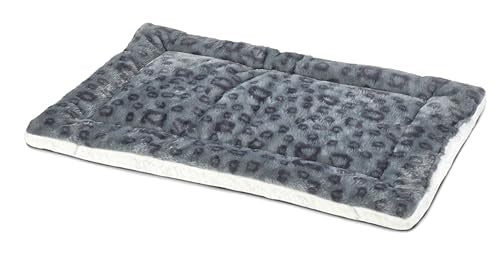 Midwest Homes Reversible Spotted Rectangular Dog Bed or Crate Mat - Gray - X-Large - L:42 X W:26.7 X H:3.15 Inch
