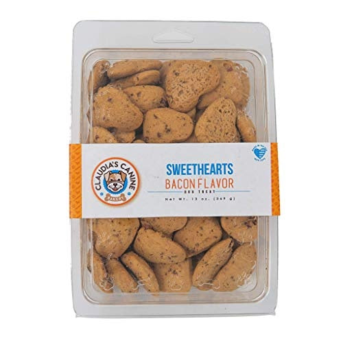 Claudia's Canine Bakery Sweethearts Bacon Flavored Biscuit Dog Treats - Large -  13 Oz - 9 Pack