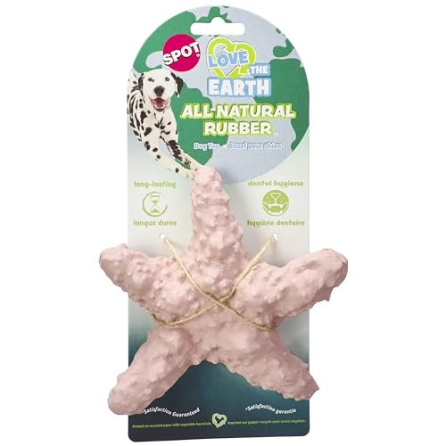 Ethical SPOT Love The Earth Starfish Natural Rubber Dog Toy - 6 Inch