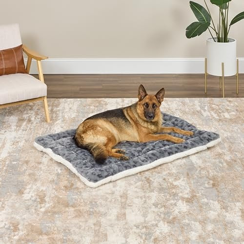Midwest Homes Reversible Spotted Rectangular Dog Bed or Crate Mat - Gray - XX-Large - L:48 X W:28.3 X H:3.15 Inch