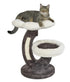 Midwest Homes Feline Nuvo 2-Level Lily Flower Cat Tree Furniture  - Mocha/Cream - L:19 X W:24 X H:25.5 Inch