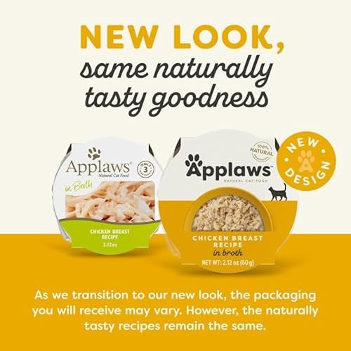 Applaws Natural Grain-Free Limited Ingredient Chicken Breast in Broth Wet Cat Food Trays - 2.12 Oz - Case of 10
