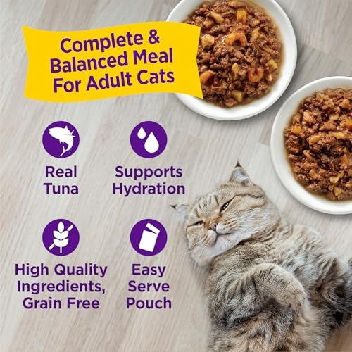 Wellness Appetizing Entrees Flaked Tuna Mackerel Shrimp Tilapia Cod Wet Cat Food Pouch - Variety Pack - 1.4 Oz - 8 Pack - Case of 3