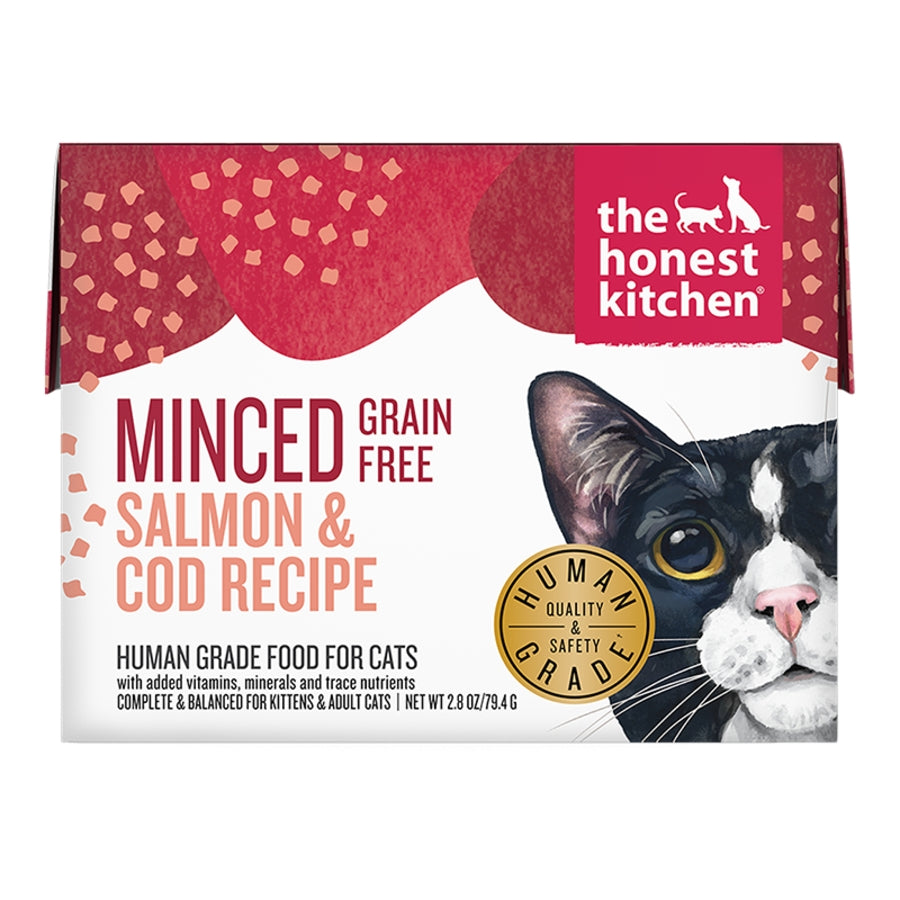 Honest Kitchen Grain-Free Minced Salmon and Cod Wet Cat Food Pouch - 2.8 Oz - Case of 12