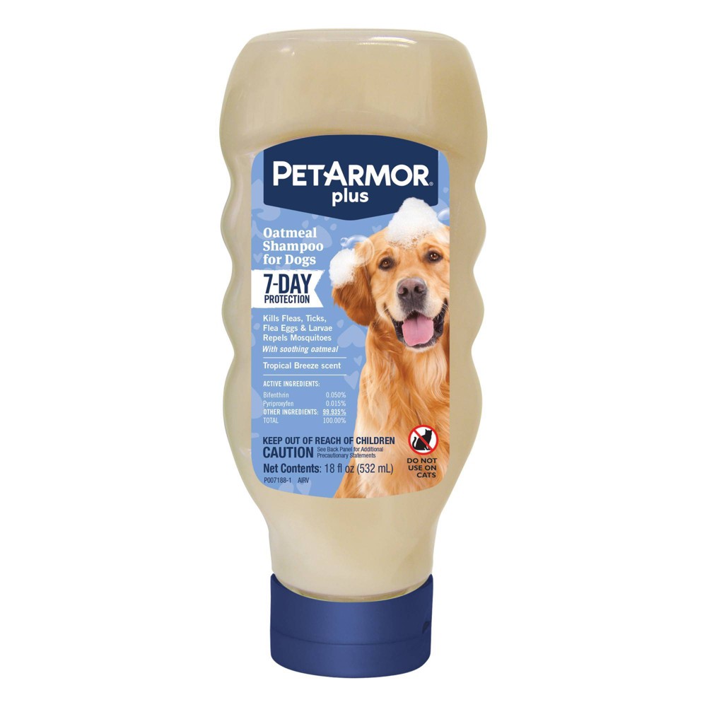 Pet Armor + 7-Day Protection Tropical Breeze Scented Oatmeal Flea and Tick Dog Shampoo - 18 Oz
