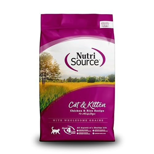 Nutrisource Chicken and Rice with Wholesome Grains Kitten and Cat Dry Food - 12 Lbs