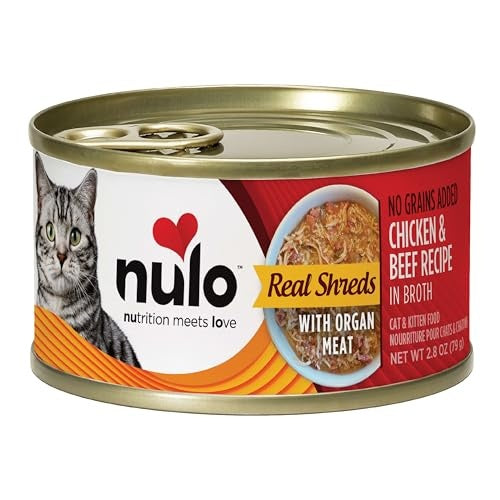 Nulo Grain-Free Real Shreds Chicken and Beef in Broth Kitten and Adult Canned Cat Food
