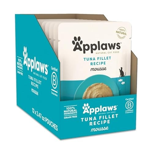 Applaws Natural Limited Ingredient Tuna Fillet in Mousse Lickable Wet Cat Food Pouch - 2.47 Oz - Case of 12