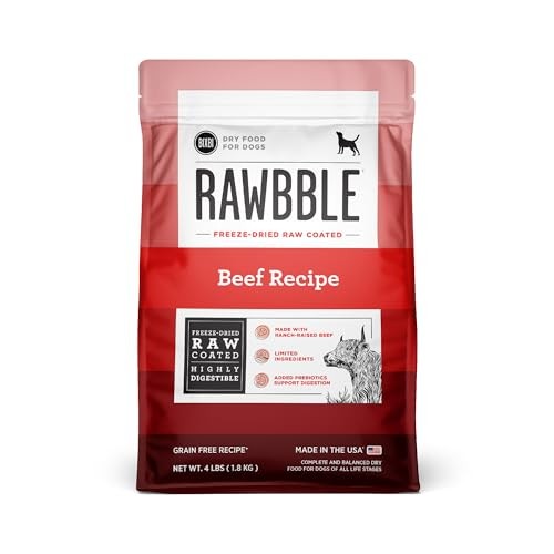 Bixbi Rawbble USA Made Grain-Free Beef Recipe Freeze-Dried Raw Dry Dog Food - 4 Lbs