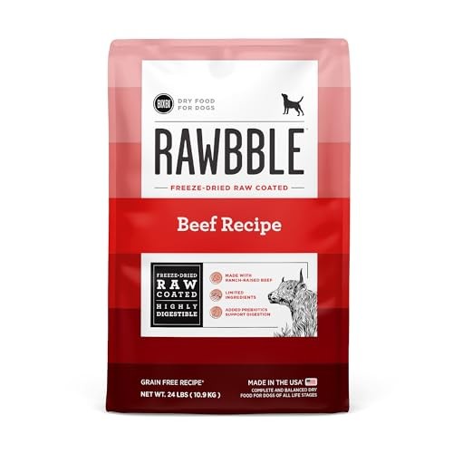 Bixbi Rawbble USA Made Grain-Free Beef Recipe Freeze-Dried Raw Dry Dog Food - 24 Lbs
