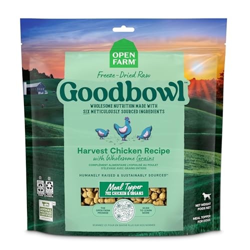 Open Farm Goodbowl Chicken with Wholesome Grains Freeze-Dried Raw Dog Food or Topper - 46 Oz - Case of 4