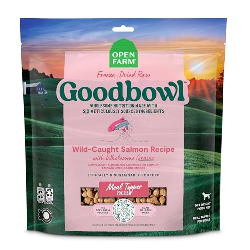 Open Farm Goodbowl Wild-Caught Salmon with Wholesome Grains Freeze-Dried Raw Dog Food or Topper 46 Ounce
