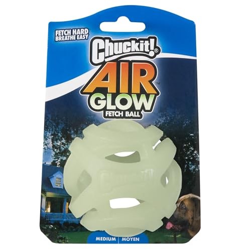 Chuckit! Max Air Glow-in-the-Dark Rubber Fetch Ball Dog Toy - Medium