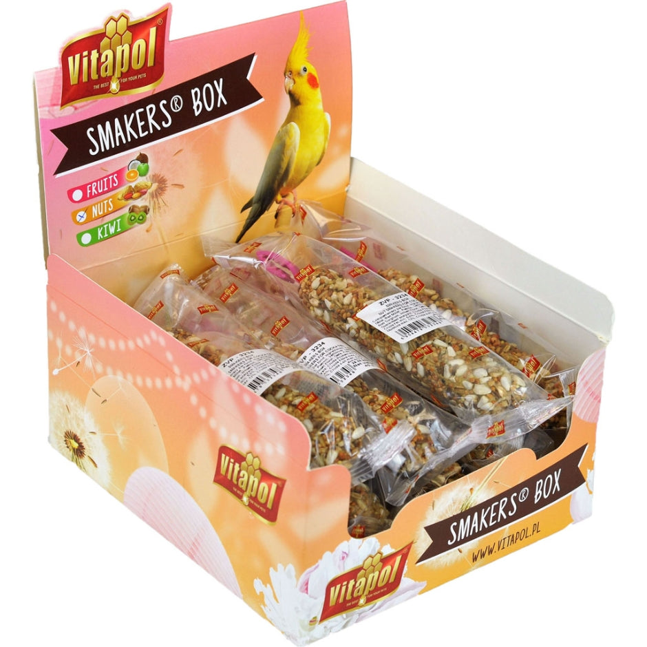 Vitapol Smakers Treat Stick Cockatiel Display Bird Sticks - Nut - 12 Count