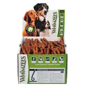 Whimzees Veggie Sausage and Clove Bud Flavored Vegetable-based Natural Dental Dog Chews - Small - 5.5 Lbs