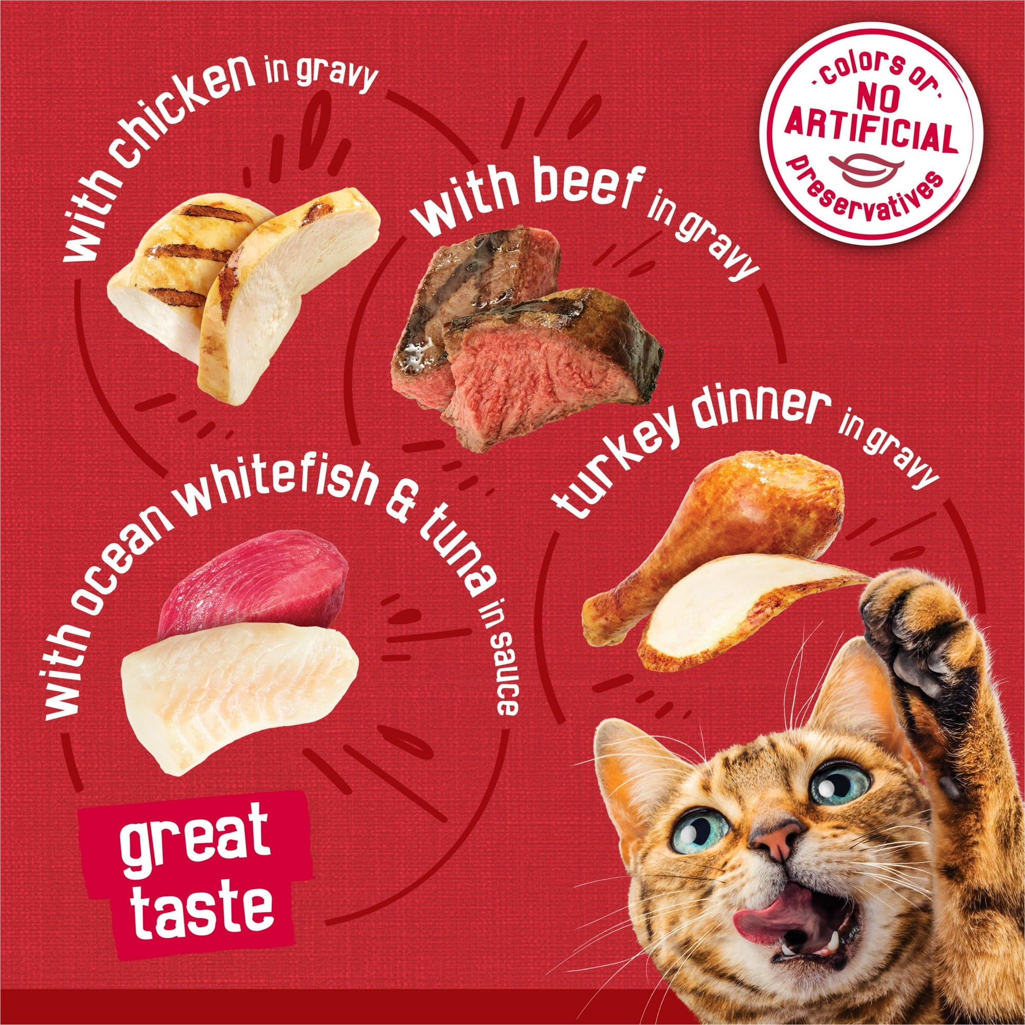 Purina Friskies Prime Filets Beef Chicken Turkey and Whitefish Canned Cat Food - Variety Pack - 5.5 Oz - Case of 48
