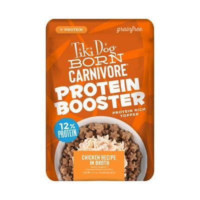 Tiki Dog Born Carnivore Protein Booster Chicken in Broth Wet Dog Food Topper Pouch - 2.1 Oz - Case of 12 Default Title