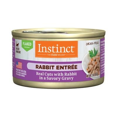 Instinct Grain-Free Flaked Rabbit Entree in Gravy Wet Canned Cat Food 3 Oz - Case of 24