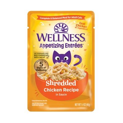 Wellness Appetizing Entrees Shredded Chicken in Sauce Wet Cat Food Pouch - 1.4 Oz - 8 Pack - Case of 3 Default Title