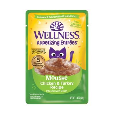 Wellness Appetizing Entrees Mousse Chicken and Turkey Recipe Wet Cat Food Pouch - 1.4 Oz - 8 Pack - Case of 3 Default Title
