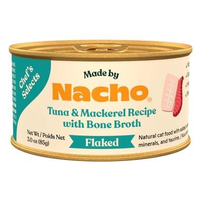 Made by Nacho Flaked Tuna and Mackerel in Bone Broth Wet Canned Cat Food - 3 Oz - Case of 24 Default Title