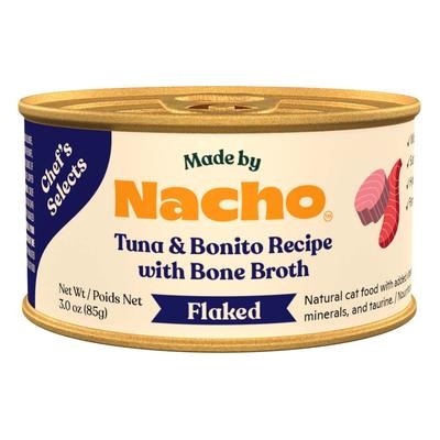 Made by Nacho Flaked Tuna and Bonito in Bone Broth Wet Canned Cat Food - 3 Oz - Case of 24 Default Title