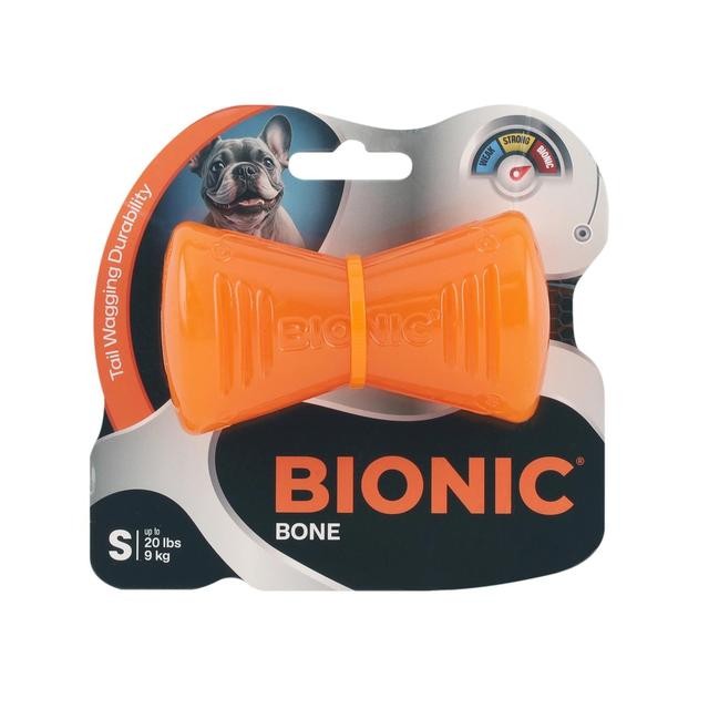 BIONIC Bone Toughest Chew Indestructible Fetch Rubber Dog Toy - Small - Dogs Up to 20 Lbs