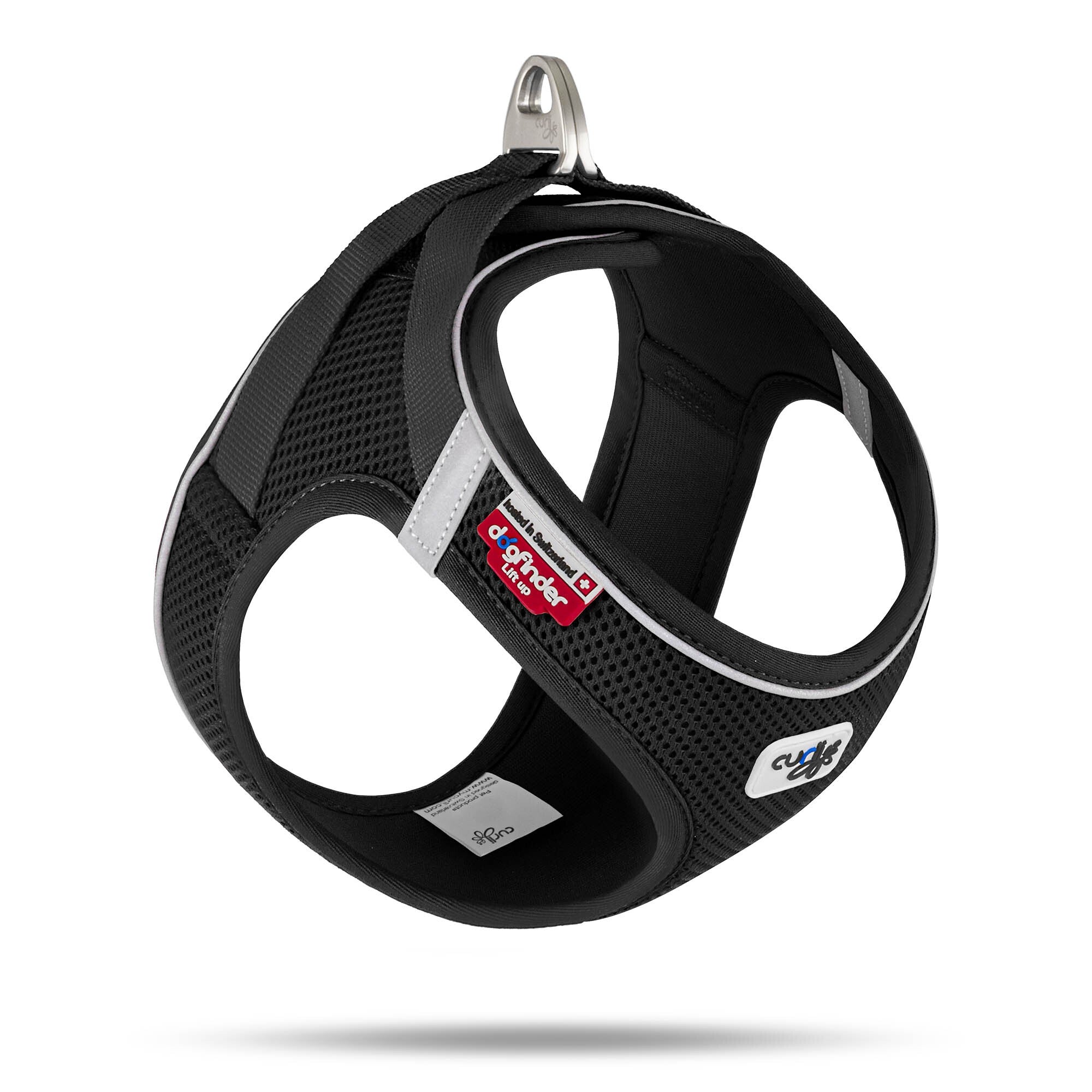 Curli Magnetic Vest V2 Air-Mesh Dog Harness - Black - Large - Dogs 17.6 to 28.6 Lbs 