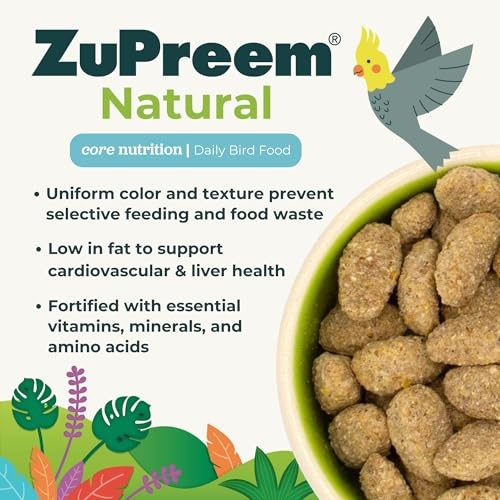 Zupreme Natural Blend Diet for Small or Medium Bird Food - 10 Lbs