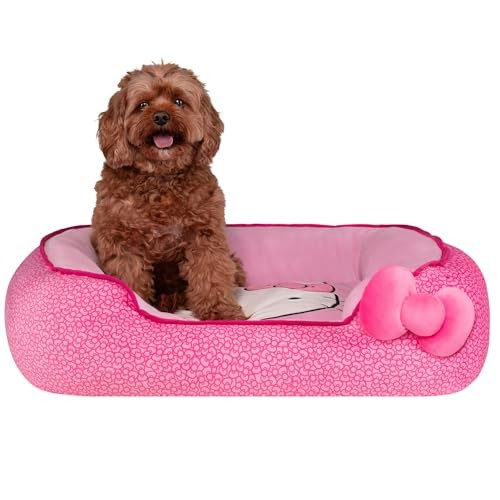 Jazwares Hello Kitty Bolster Rounded Dog and Cat Bed - Pink - Medium