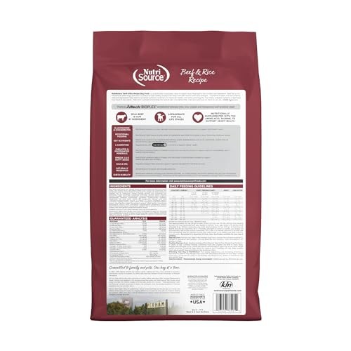 Nutrisource Beef and Rice Recipe with Wholesome Grains Dry Dog Food - 12 Lbs