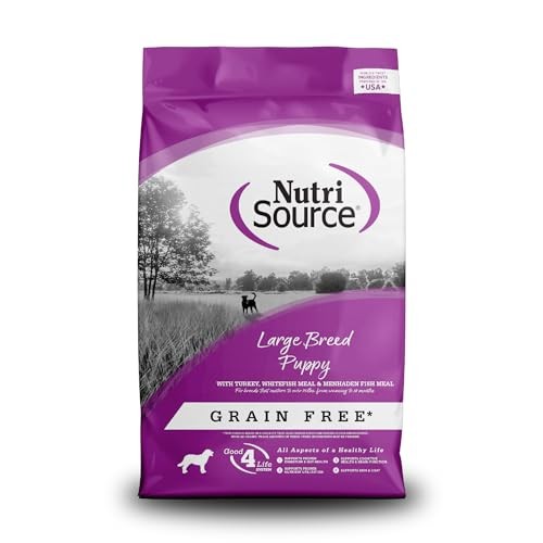 Nutrisource Grain-Free Turkey Whitefish and Menhaden Fish Large-Breed Puppy Dry Dog Food - 12 Lbs