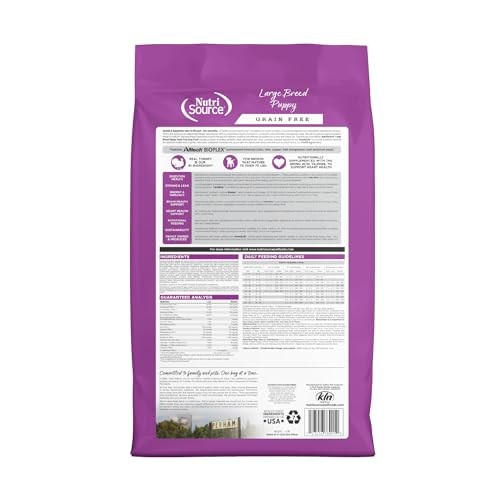 Nutrisource Grain-Free Turkey Whitefish and Menhaden Fish Large-Breed Puppy Dry Dog Food - 12 Lbs
