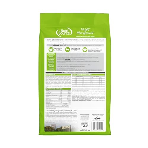Nutrisource Weight Management Chicken and Chicken Meal with Wholesome Grains Dry Dog Food - 12 Lbs