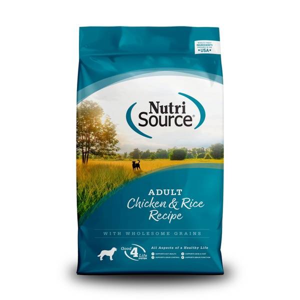 Nutrisource Chicken and Rice with Wholesome Grains Adult Dry Dog Food - 4 Lbs - Case of 8