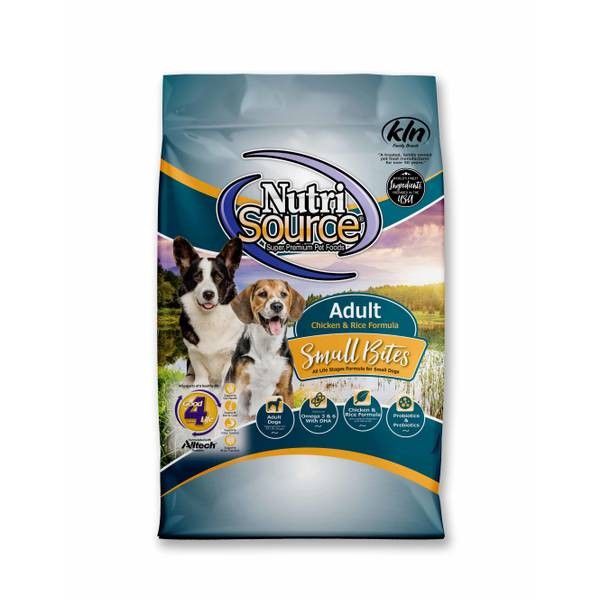 Nutrisource Chicken and Rice with Wholesome Grains Small Bites Adult Dry Dog Food - 4 Lbs - Case of 8