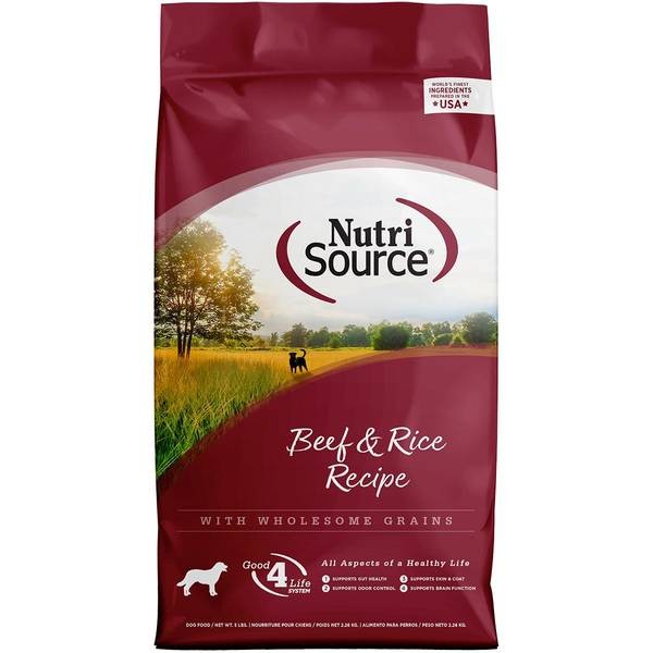 Nutrisource Beef and Rice Recipe with Wholesome Grains Dry Dog Food - 4 Lbs - Case of 8