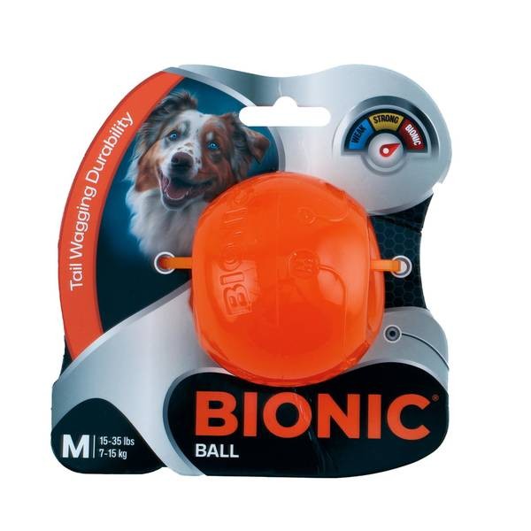 BIONIC Ball Toughest Chew Indestructible Fetch Rubber Dog Toy - Medium - Dogs 15-35 Lbs
