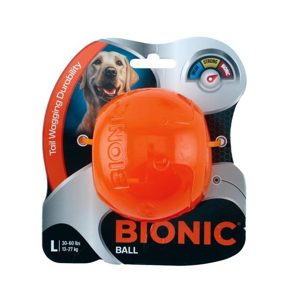 BIONIC Ball Toughest Chew Indestructible Fetch Rubber Dog Toy - Large - Dogs 30-60+ Lbs