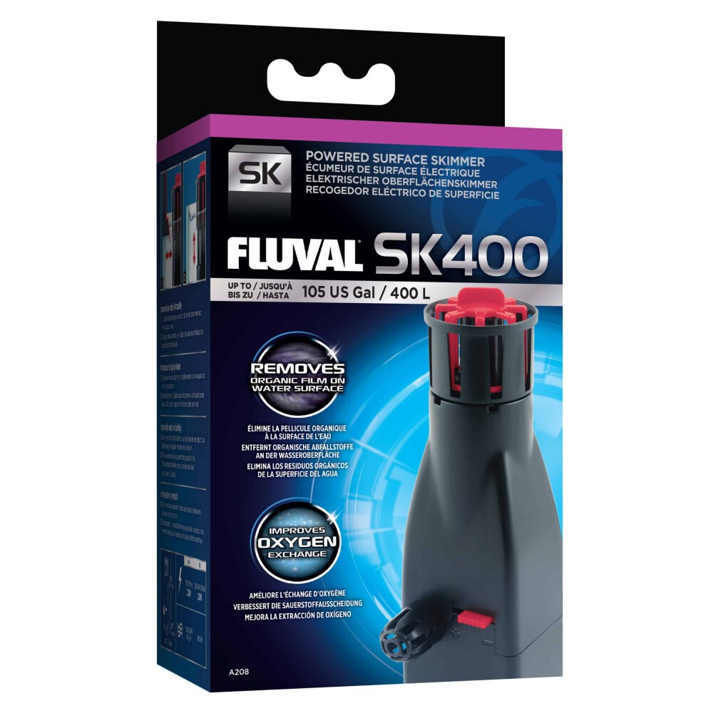 Fluval SK400 Powered Aquarium Water Surface Skimmer - For Up To 380L/H or 105 Gallons