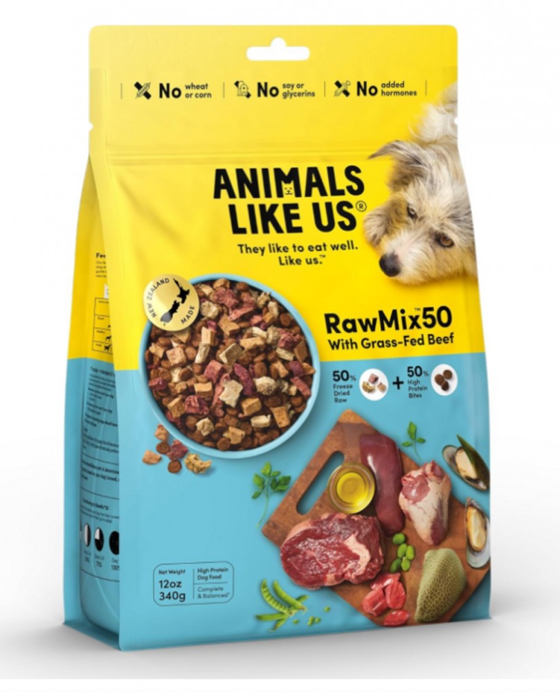 Animals Like Us RawMix50 Grass-Fed Beef Freeze-Dried Raw Dog Food - 4 Lbs - Case of 6
