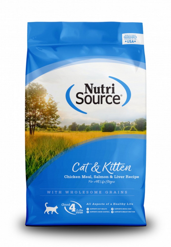 Nutrisource Chicken Meal Salmon and Liver with Wholesome Grains Kitten and Cat Dry Food - 12 Lbs