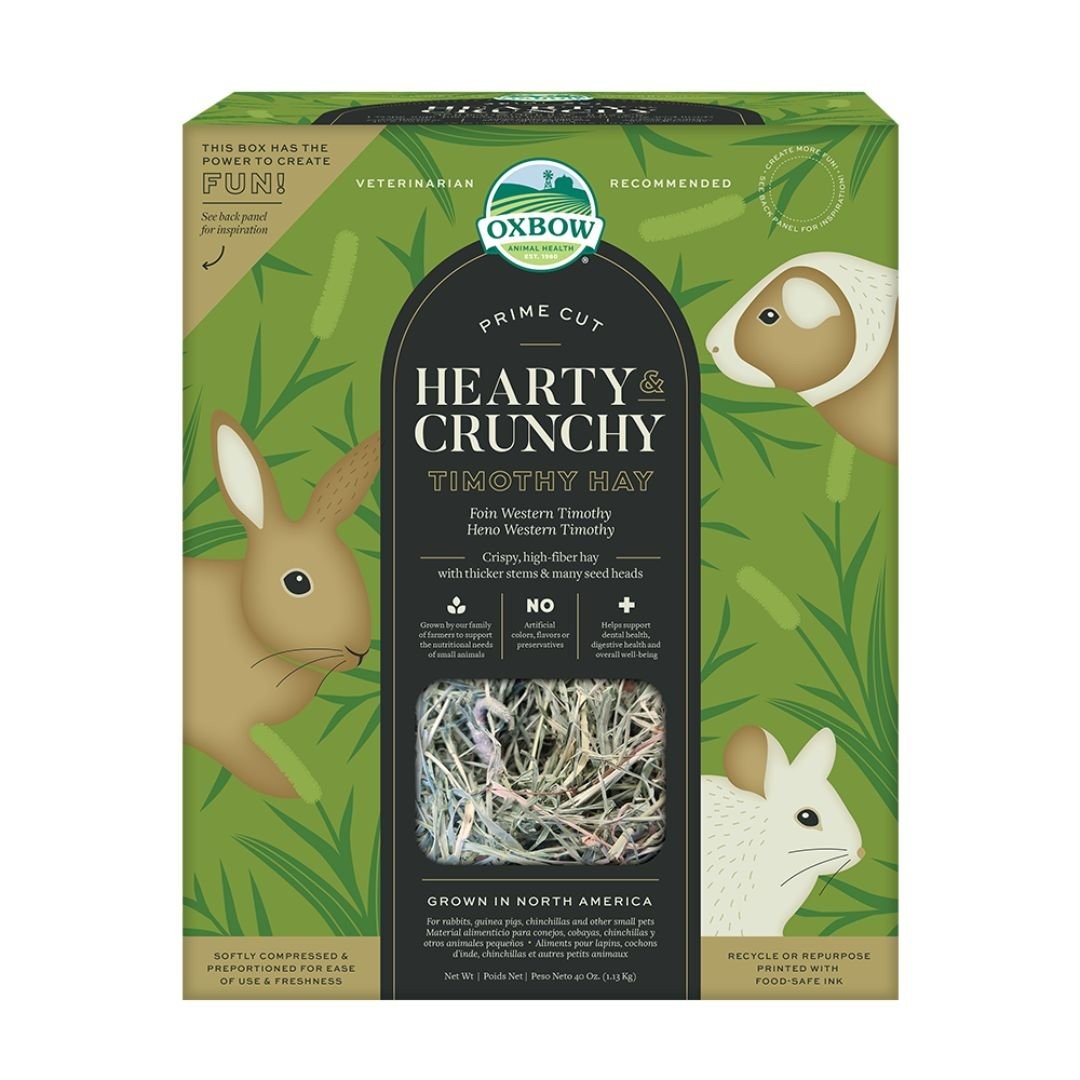 Oxbow Prime Cut Hearty and Crunchy High-Fiber Timothy Hay Small Animal Treat 40 Ounce