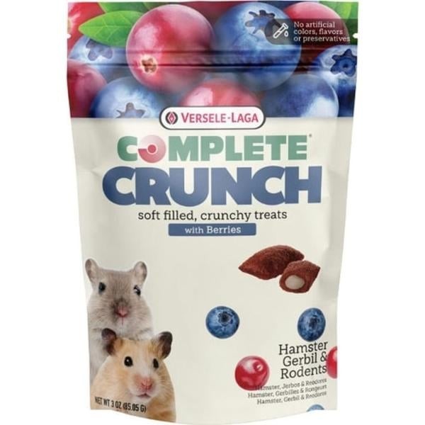 Versele-Laga Complete Crunch Hampster Gerbil and Rodents Soft-Filled Berries Crunchy Small Animal Treats - 3 Oz - Case of 12