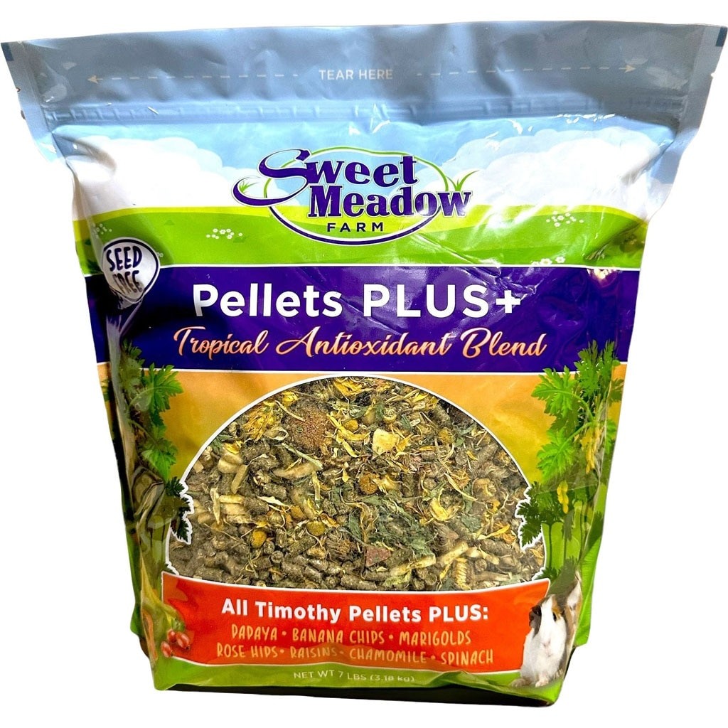Sweet Meadow Farm Pellets Plus Tropical Antioxidant Blend Guinea Pig Small Animal Food - 7 Lbs - Case of 5