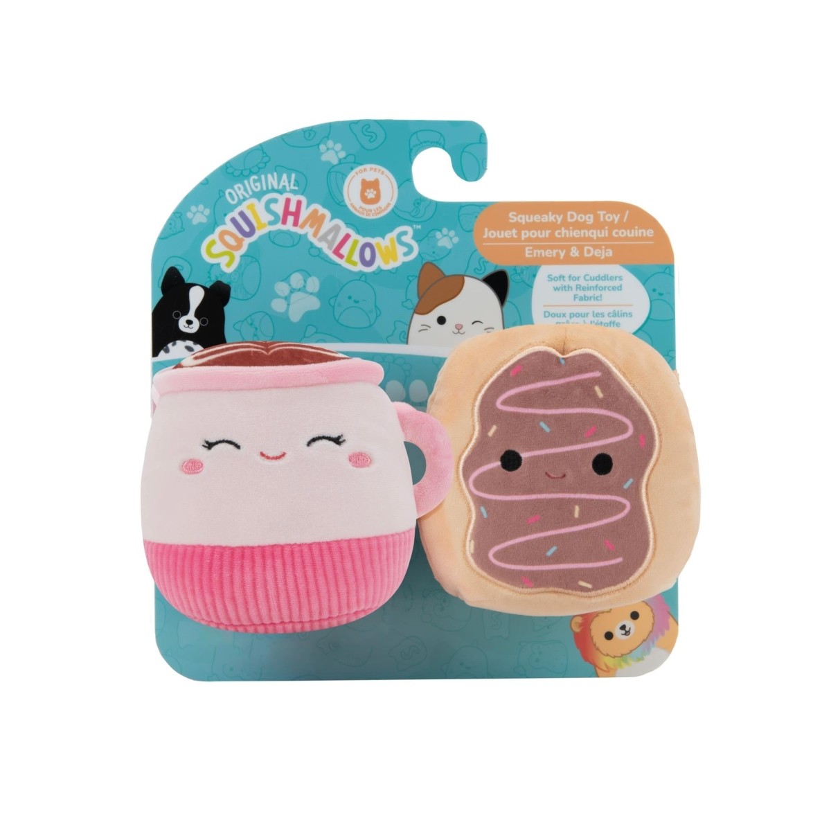 Jazzwares Squishmallows Café and Deja Squeak and Plush Dog Toy - 3.5 Inch - 2 Pack Default Title